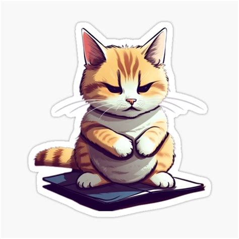 cute cat doing yoga sticker for sale by maltarius redbubble