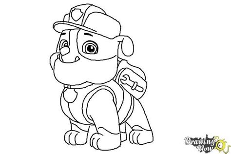 How To Draw Rubble Paw Patrolfollow This Step By Step Drawing Tutorial
