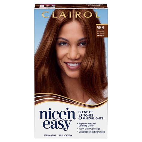 Clairol Nice N Easy Permanent Hair Color Creme 5RB Medium Reddish Brown 1 Application Hair