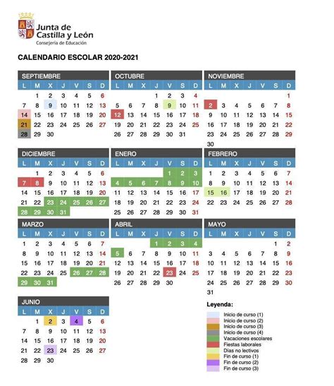 Calendario Escolar 2020 2021 En Castilla Y León 🗓️👨‍🎓 🏕️☀️