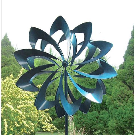 Saphire Outdoor Spinning Garden Windmill Blueiron Outdoor Décor