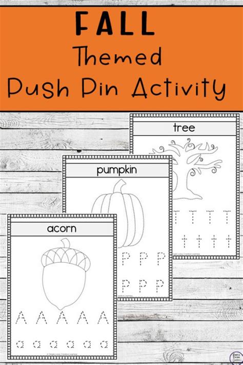 Fall Push Pin Worksheets Simple Living Creative Learning