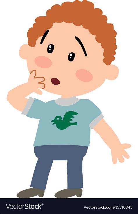 Cartoon Character Boy In Surprise Royalty Free Vector Image