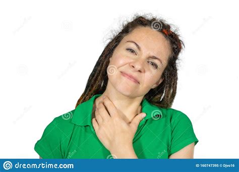 Throat Pain Closeup Of Sick Woman With Sore Throat Feeling Bad
