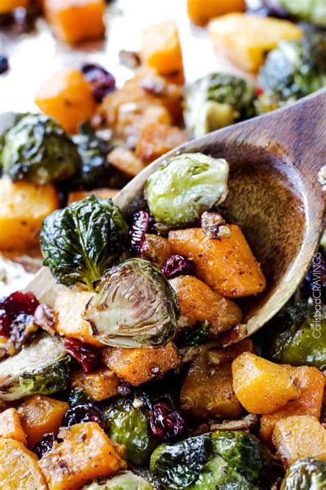 Follow along as executive pc chef tom filippou teaches us how to make a hearty brussels sprouts with the added touch of bacon and maple syrup. Roasted Maple Dijon Brussels Sprouts and Butternut Squash ...