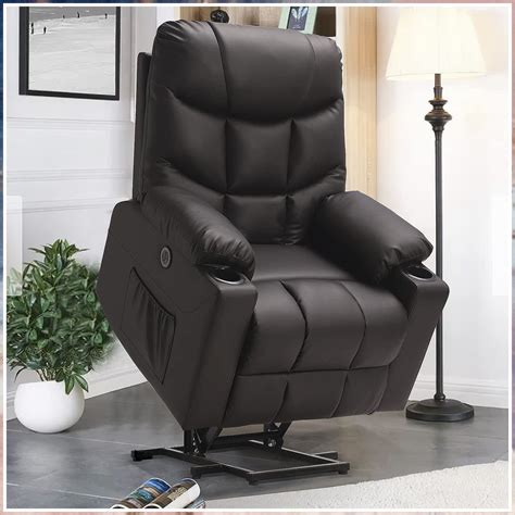 Consofa Electric Power Lift Recliner Sofa For Elderly Pu Leather Recliner Chair With Massage