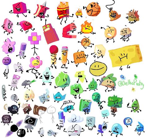 Felt Cute Drew The Entire Bfb Tpot Cast In Mspaint Object Shows Amino