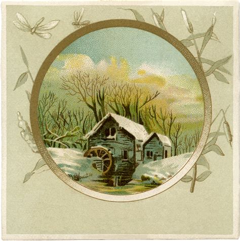Vintage Mill Scene Image! - The Graphics Fairy
