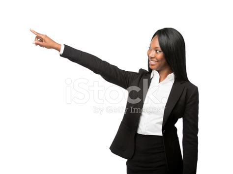 Afroamerican Business Woman Pointing Stock Photo Royalty Free