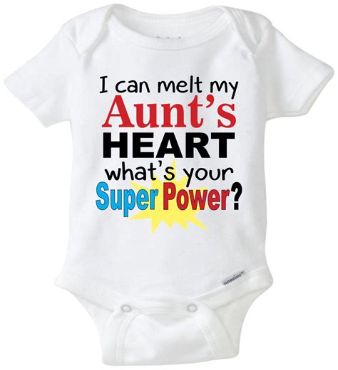 I Can Melt My Aunt S Heart Baby Onesie Aunt Onesie Funny Onesie Funny Baby Saying Baby Shower