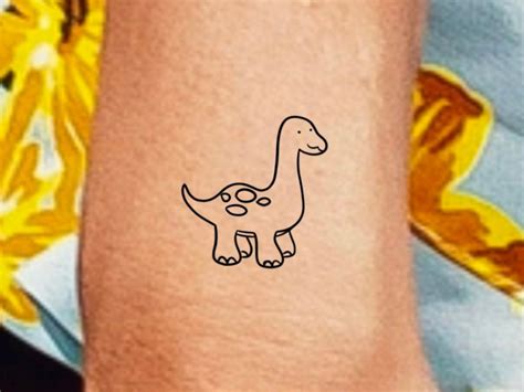 Small Dinosaur Temporary Tattoo Dinosaur Outline Temp Tattoo Etsy