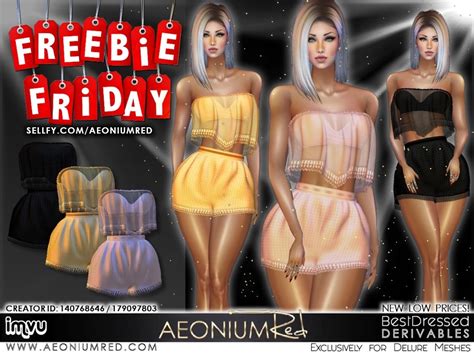 Freebie Friday 3 Lace Outfits Imvu Texture Files Aeoniumred