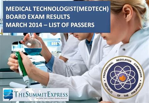 March Medical Technologist Medtech Board Exam Results List Of Passers