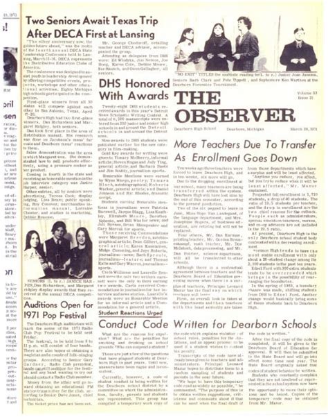 Observer Dhs Class Of 1971 40th Reunion Memories