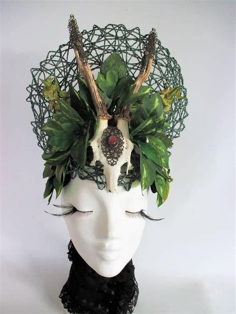 headdress nature crown with antlers horns headpiece