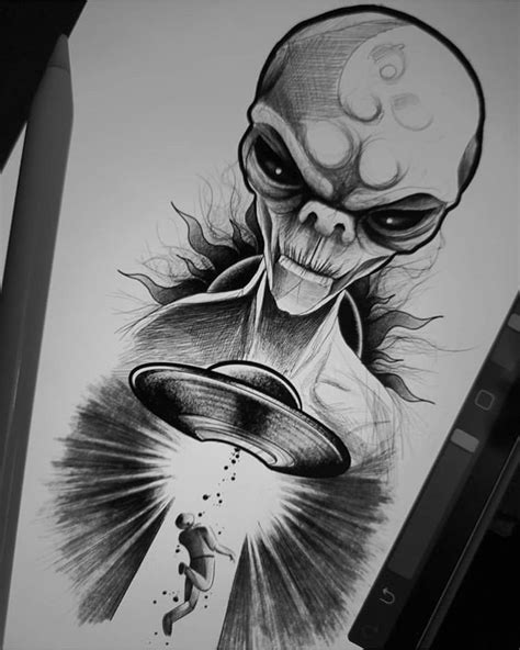 Тату и эскизы on Instagram Эскиз от dawid falkowski tattoo Alien Drawings Space Drawings