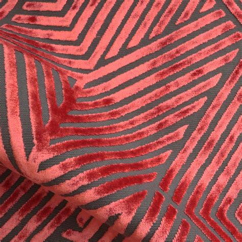Aurora Geometric Burnout Velvet Upholstery Fabric By The Yard