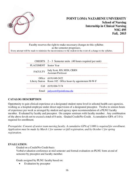 Fillable Online Format For Organization Of Syllabi Within Nursing