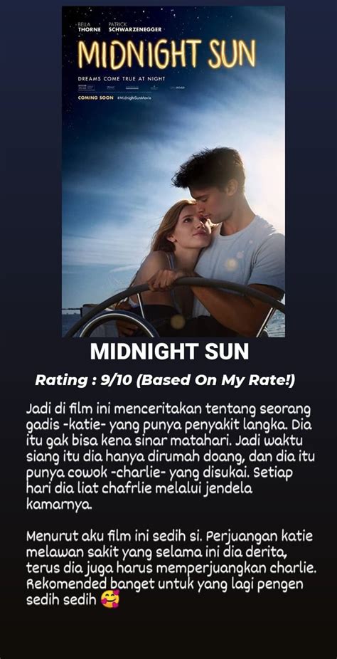 Rekomendasi film romantis barat terbaik berikut ini sangat wajib untuk dinikmati para penggemar cerita drama romantis. MIDNIGHT SUN | Film horor, Midnight sun, Buku film