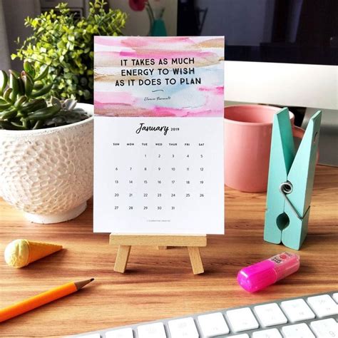 Make 2019 A Colourful Year One Month At A Time This Printable 2019