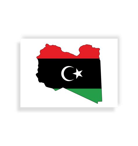 Libya Map And Flag Travel Print Etsy