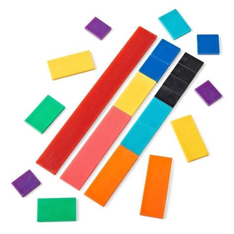 Hand2mind Plastic Rainbow Blank Fraction Tiles Montessori Math