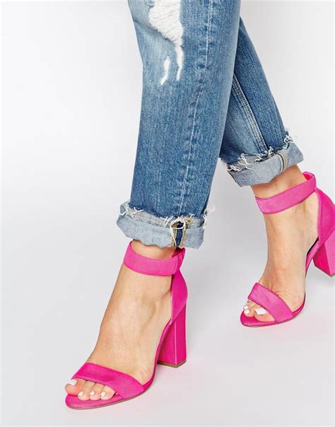 New Look Sub Bright Pink Ankle Strap Heeled Sandals From Asos Bright Pink Heels Ankle Strap