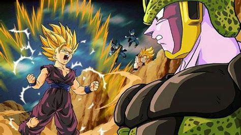 Dragon Ball Ilustración Muestra El Combate Entre Gohan Y Célula Al