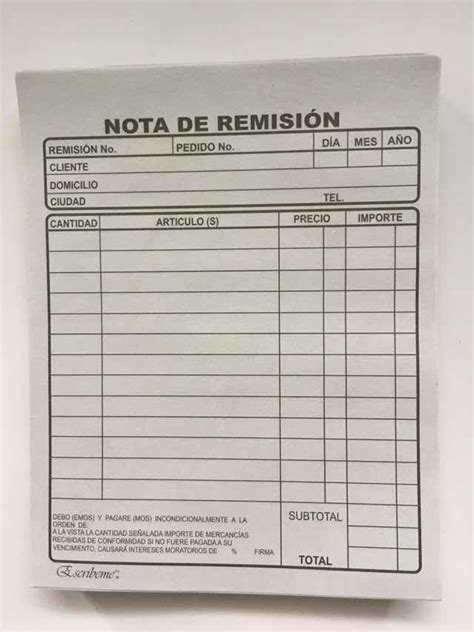 1000 Notas Remisión O Venta 14 Carta Original Y Copia Foli 69500