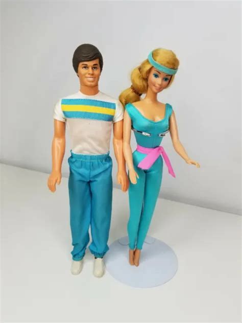 Vintage Great Shape Barbie Ken Doll Mattel Matching Outfit Blond Hair