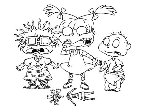 Angelica Chuckie And Tommy Coloring Page Free Printable Coloring Pages