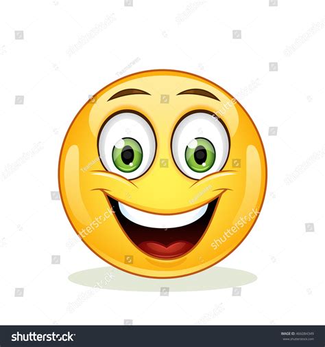 Emoticon With Happy Face Stock Vector Illustration 466084349