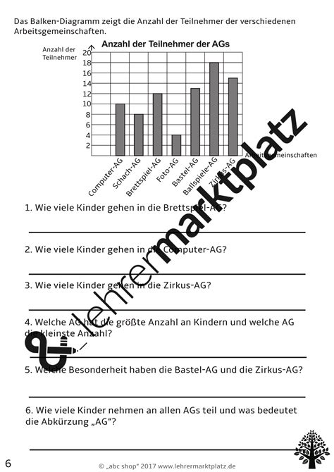 Diagramme In Der Grundschule Aufgaben Und L Sungskarten Geeignet