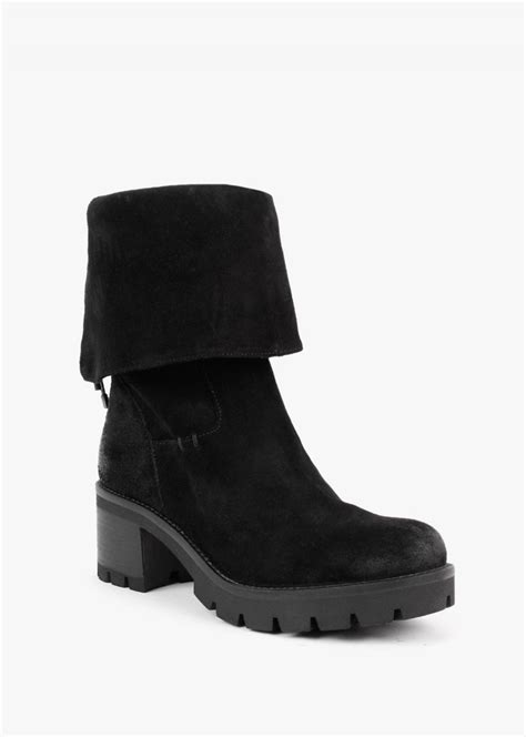 Manas Womens Black Leather Boots Footwear Uk
