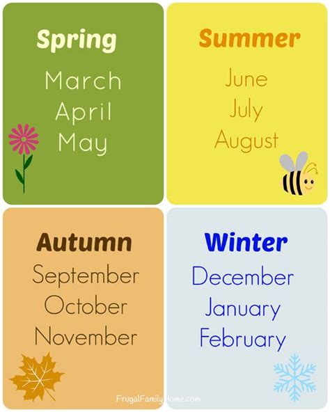 Teaching The Seasons And Months Free Printable Seasons Activities