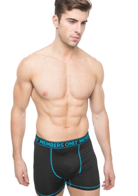 Members Only Members Only Mens 3 Pack Athletic Boxer Brief Underwear Poly Spandex Contrast