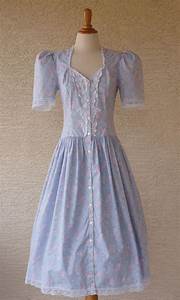 Vintage 1980s Blue Floral Gunne Sax Dress By Mcclintock Size