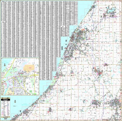 Benton Harbor Berrien County Mi Wall Map