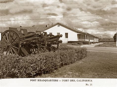 Post Headquaters Fort Ord Army Base Monterey Calif 1950 Photograph By