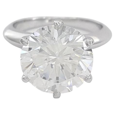 Tiffany And Co 3 Carat Round Brilliant Cut Diamond Platinum Ring For