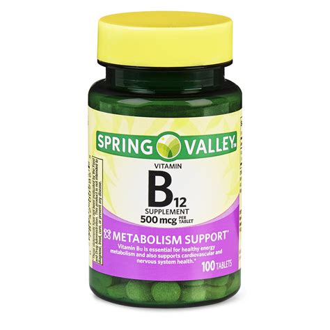 2 Pack Spring Valley Vitamin B12 Tablets 500 Mcg 100 Ct 2 Pack