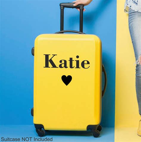 Personalised Suitcase Sticker With Heart Uk