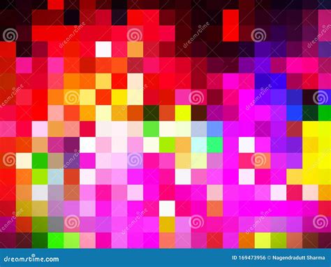 A Gorgeous Pattern Of Digital Illustration Of Colorful Squares Stock
