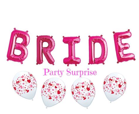 Bride Balloons Hot Pink Mylar Foil Letters Garland Wedding Bridal