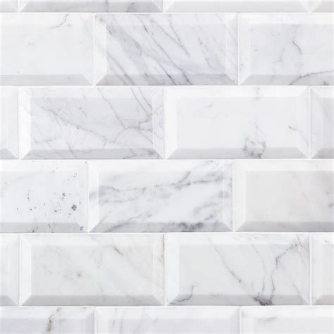 The textured pattern, ambra, evokes nature with the appearance of rippled water, adding a sense of movement to. Ivy Hill Tile Calacatta Beveled 3 in. x 6 in. x 9mm ...
