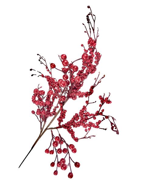 jeřabina větev x3 60 cm červená keramika umĚlÉ kvĚtiny dekorace