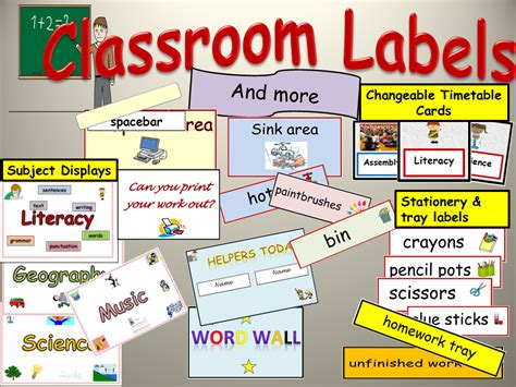 Classroom Visuals Subject Area Displays Environment Labels Timetable