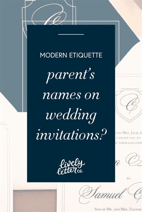 Parents Names And Wedding Invitations Modern Etiquette Stationery