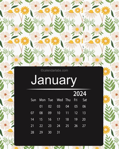 2024 Floral Printable Pattern Calendar Free Printable Templates