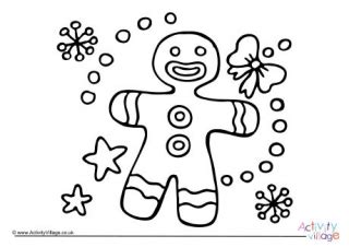 gingerbread colouring pages
